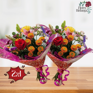 Dos ramos de flores variadas en oferta 2x1 para el Día de la Madre.